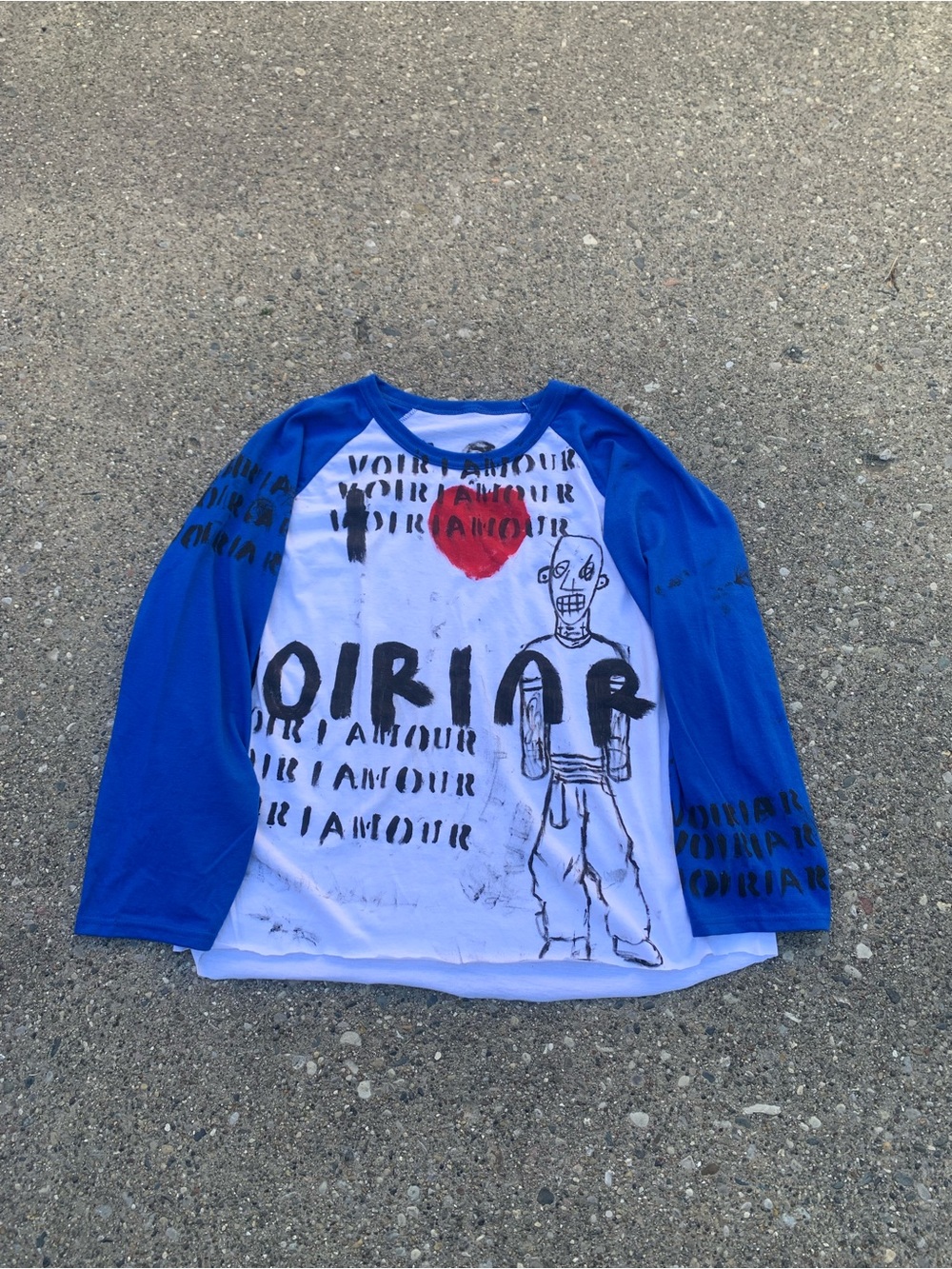 @voiriar Blue & White Raglan Long-Sleeve Shirt